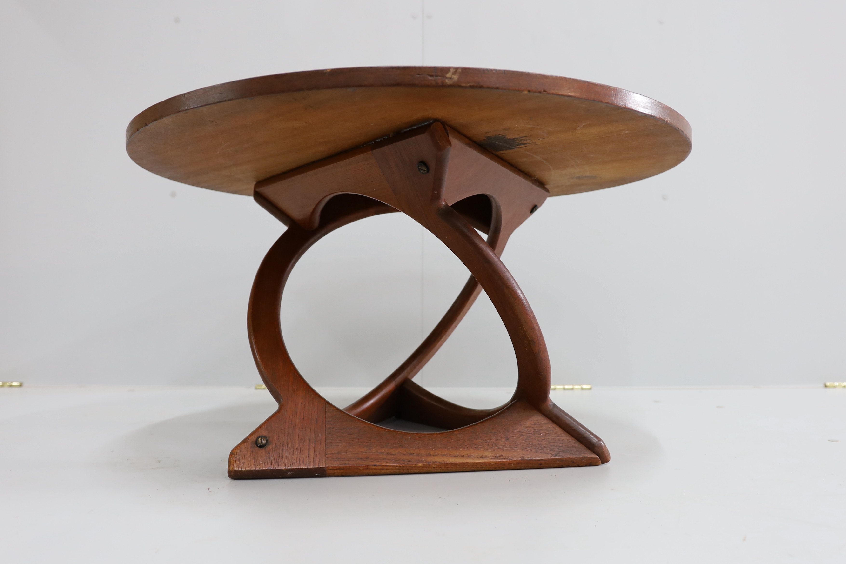 A Kubus circular coffee table by Soren Georg Jensen, 1970's, diameter 78cm, height 43cm